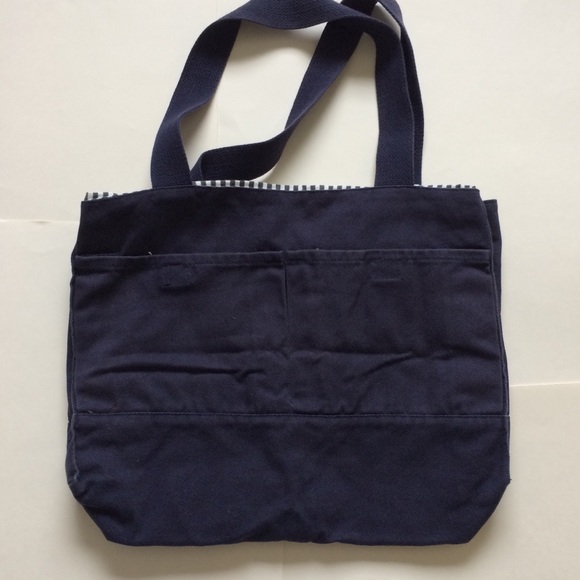 TriDelta tote with outside pockets Navy White - Picture 3 of 6